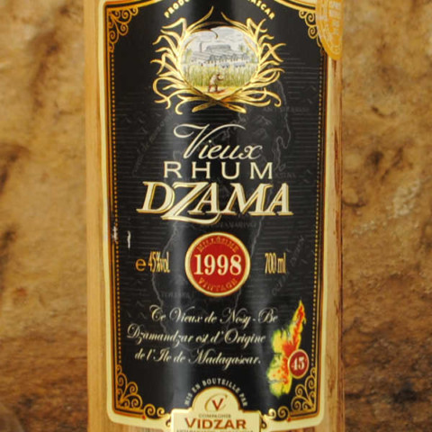 Dzama Vieux Rhum 1998 étiquette