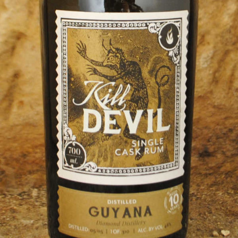 Rhum Kill Devil Guyane 10 ans étiquette