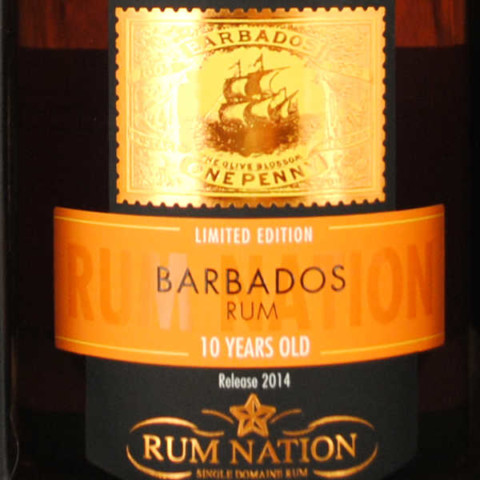 Rum Nation Barbades 10 ans étiquette
