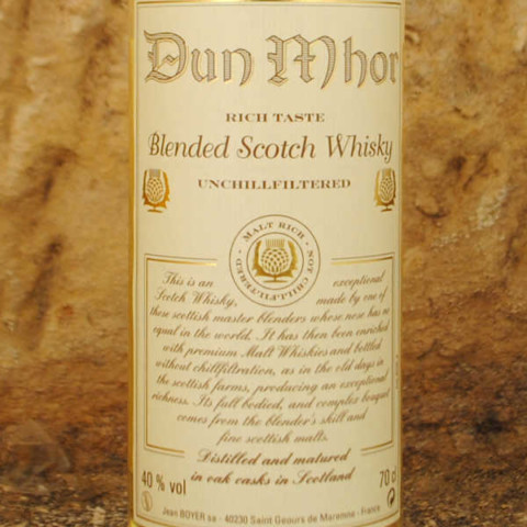 Whisky Dun Mhor étiquette