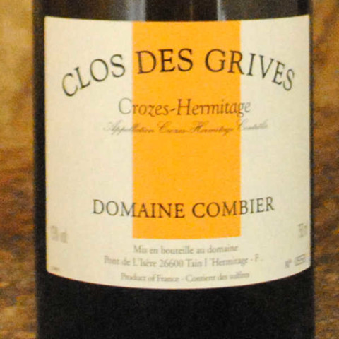 Crozes Hermitage - Clos des Grives blanc - Domaine Combier étiquette