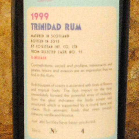 Rhum Trinidad Samaroli 1999 étiquette