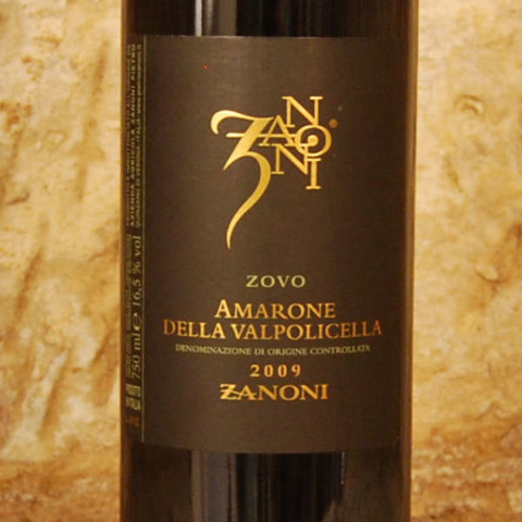 Amarone della Valpolicella - Zanoni 2009 étiquette